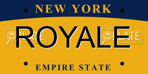ROYALE New York License Plate