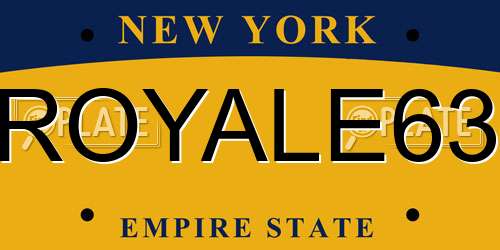 ROYALE63 New York License Plate