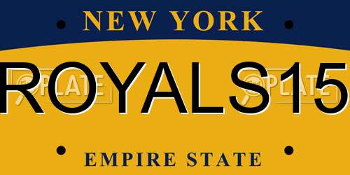 ROYALS15 New York License Plate