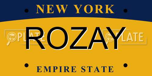ROZAY New York License Plate