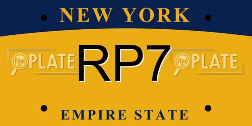 RP7 New York License Plate