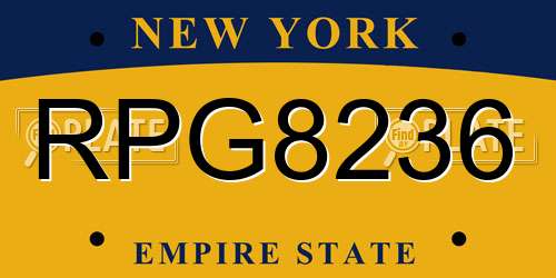 RPG8236 New York License Plate