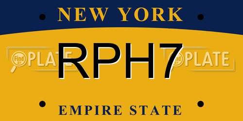 RPH7 New York License Plate