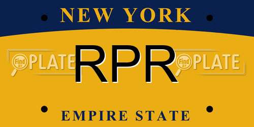 RPR New York License Plate