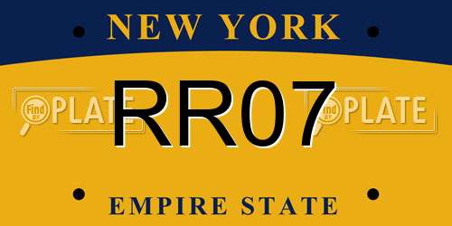 RR07 New York License Plate