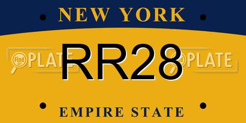 RR28 New York License Plate