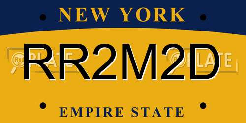 RR2M2D New York License Plate