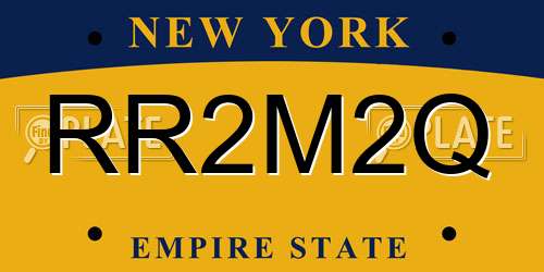 RR2M2Q New York License Plate