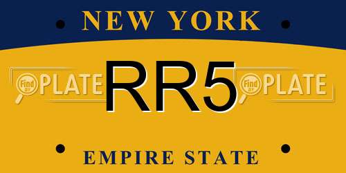RR5 New York License Plate