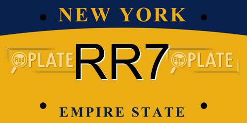 RR7 New York License Plate