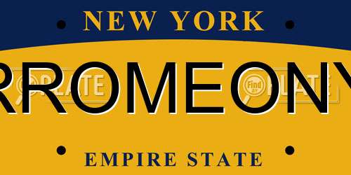 RROMEONY New York License Plate