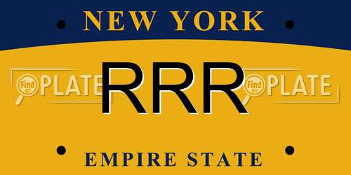 RRR New York License Plate