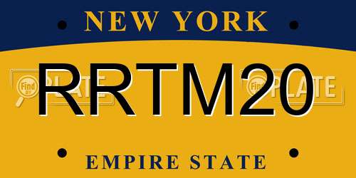 RRTM20 New York License Plate