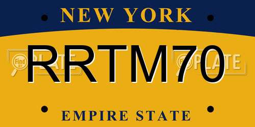 RRTM70 New York License Plate