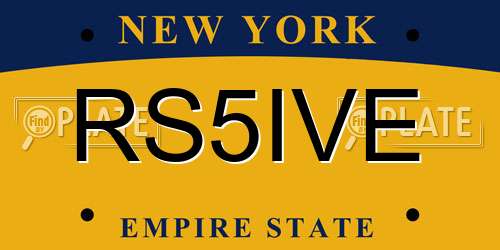 RS5IVE New York License Plate