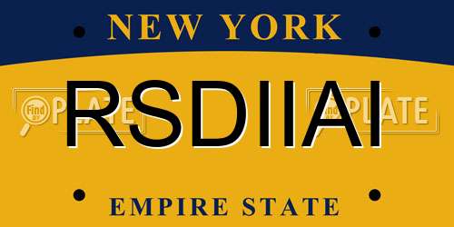 RSDIIAI New York License Plate