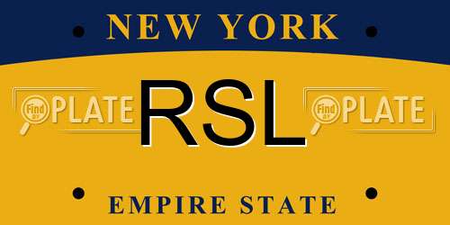 RSL New York License Plate