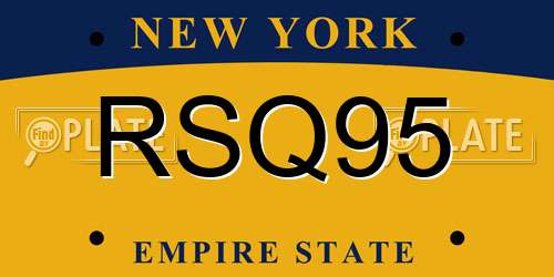 RSQ95 New York License Plate