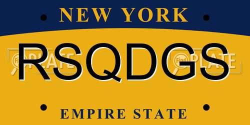 RSQDGS New York License Plate