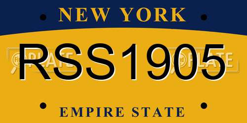 RSS1905 New York License Plate