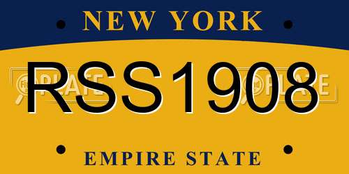 RSS1908 New York License Plate