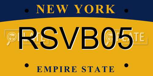 RSVB05 New York License Plate