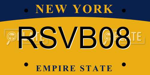 RSVB08 New York License Plate