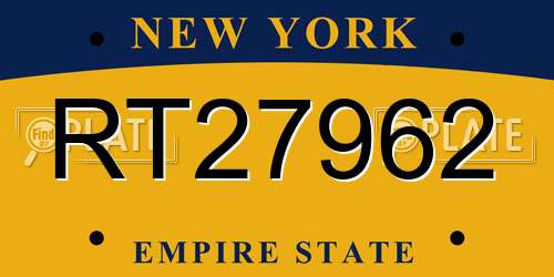 RT27962 New York License Plate
