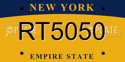 RT5050 New York License Plate