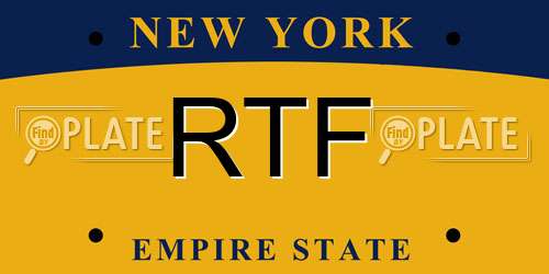 RTF New York License Plate