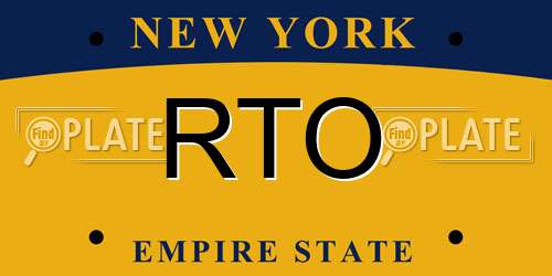 RTO New York License Plate
