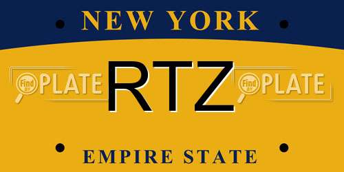 RTZ New York License Plate