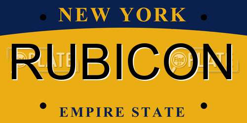 RUBICON New York License Plate