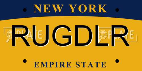 RUGDLR New York License Plate