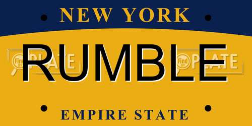 RUMBLE New York License Plate