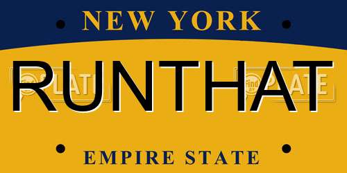 RUNTHAT New York License Plate