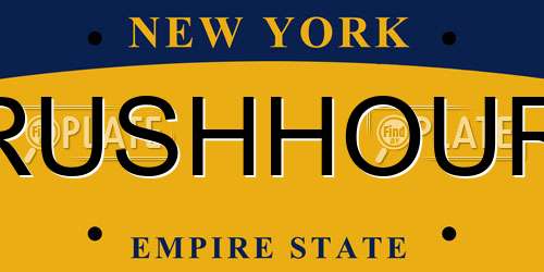RUSHHOUR New York License Plate