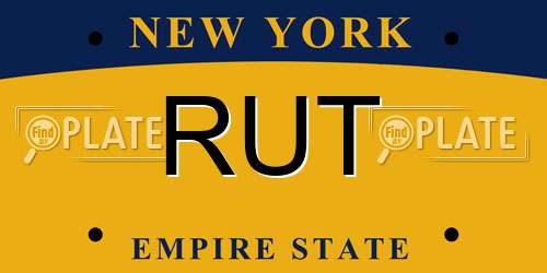 RUT New York License Plate