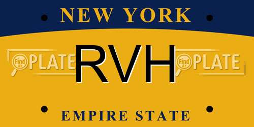 RVH New York License Plate