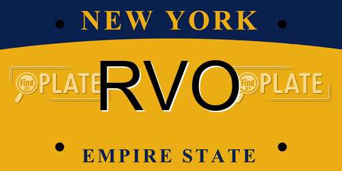 RVO New York License Plate