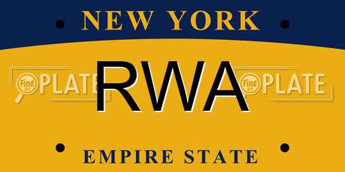 RWA New York License Plate
