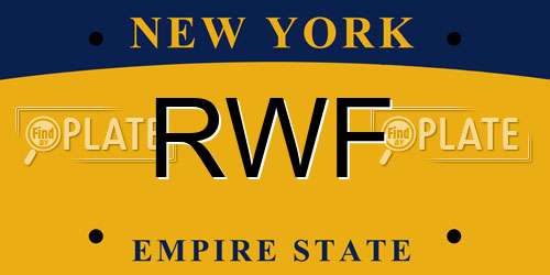 RWF New York License Plate