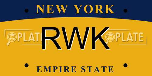 RWK New York License Plate