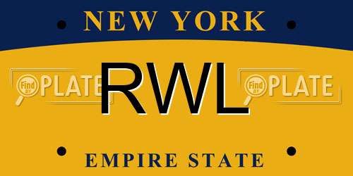 RWL New York License Plate