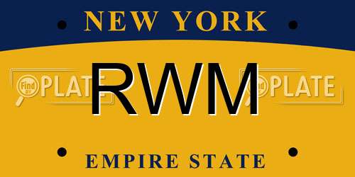 RWM New York License Plate