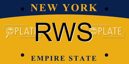 RWS New York License Plate