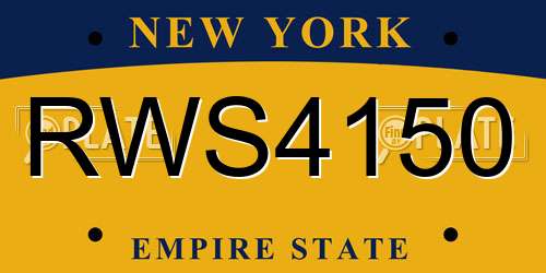 RWS4150 New York License Plate