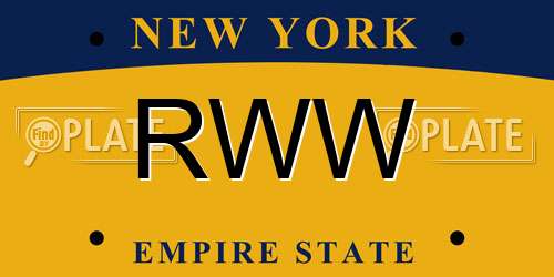 RWW New York License Plate