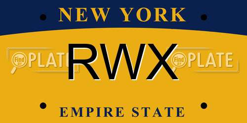 RWX New York License Plate