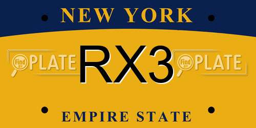 RX3 New York License Plate
